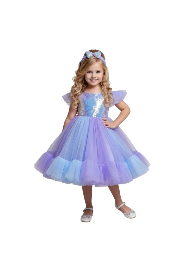 D'Daniela Sequin Tulle Party Dress